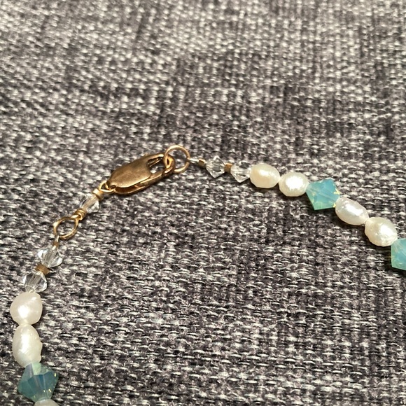 Aquamarine and Pearl Bracelet - Picture 3 of 3